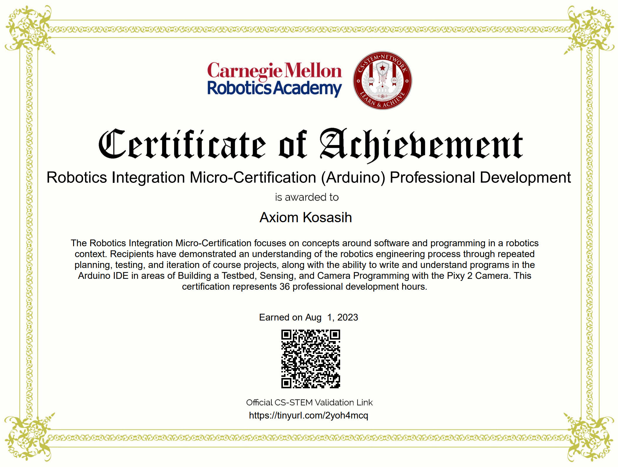 CMRA_Robotics Integration